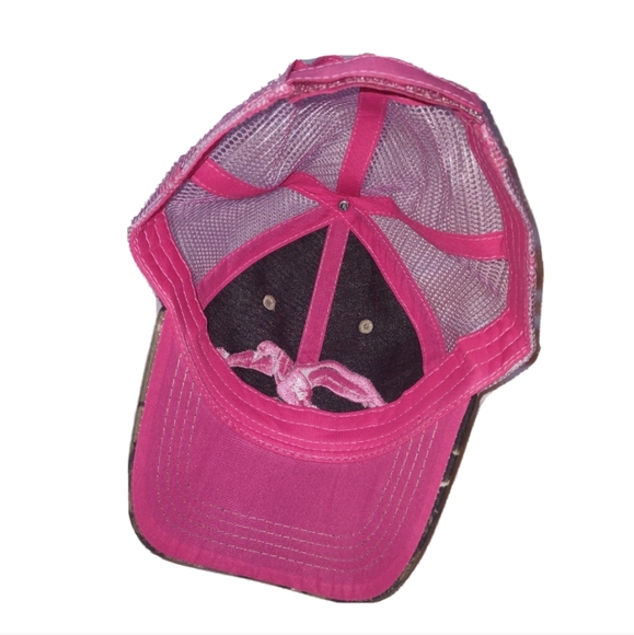 Realtree Duck Commander Trucker Hat Adjustable Pink and Tan Camo - Picture 2 of 3